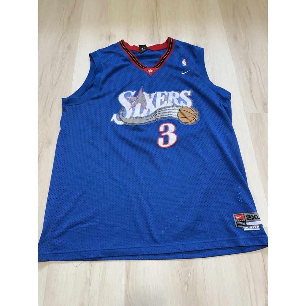 Allen Iverson #3 Philadelphia 76ers Vintage Nike Jersey Men's Size 2XL Length+2